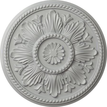 Ekena Millwork Edinburgh Ceiling Medallion (Fits Canopies up to 5 1/4"), Hand-Painted Frost, 18"OD x 1 3/4"P CM18EDFRF